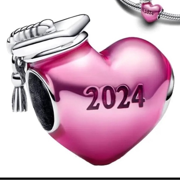 Pandora 2024 graduation bracelet size 17cm with 6 charms and keychain - Picture 6 of 12